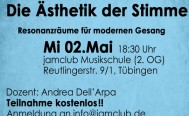 Abendseminar: Die Ästhetik der Stimme. Mittwoch, 2. Mai jamclub Musikschule