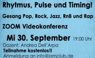 Abendseminar RHYTHMUS PULSE TIMING am Mittwoch 30. September