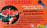 Reinschnuppern in der jamclub Musikschule am Freitag 20. Oktober 16 Uhr